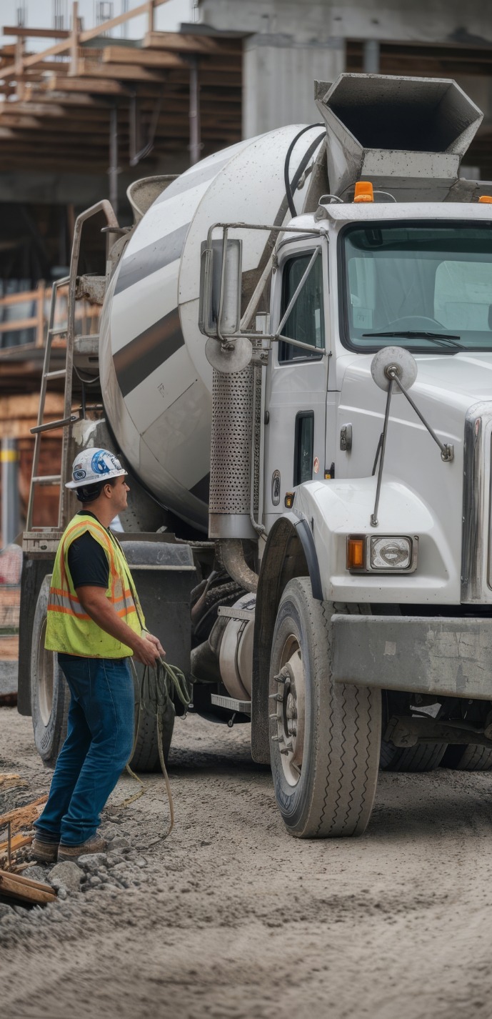 concrete-mixer-truck-construction-site-delivery-concrete-pouring-foundations-buil concrete mixer truck